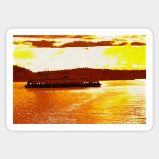 Ferry Boat Gouache Sticker